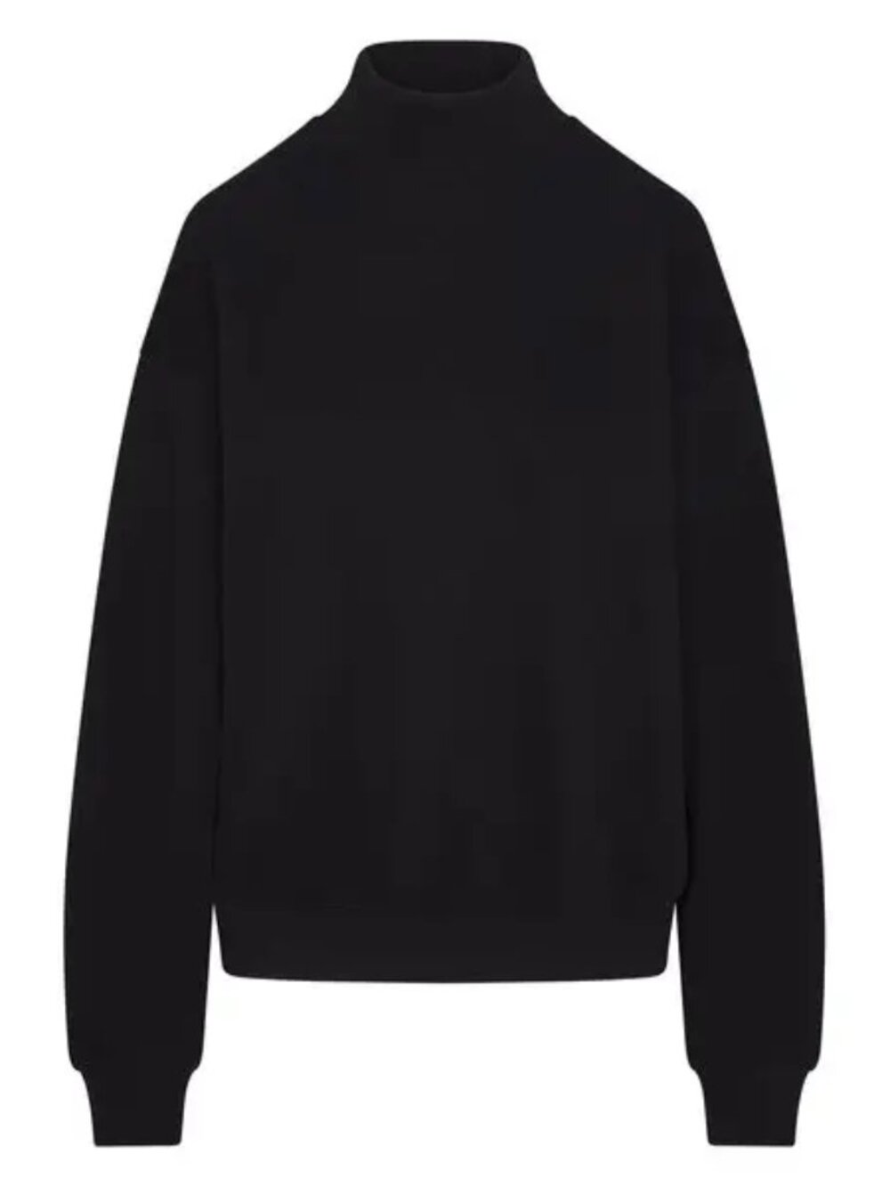 SKIMS Cotton Fleece Oversized Mock Neck Pullover Black Onyx L